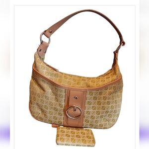 Y2k Nine Stylish Tan and Cream Women's Bag With Mine Wallet